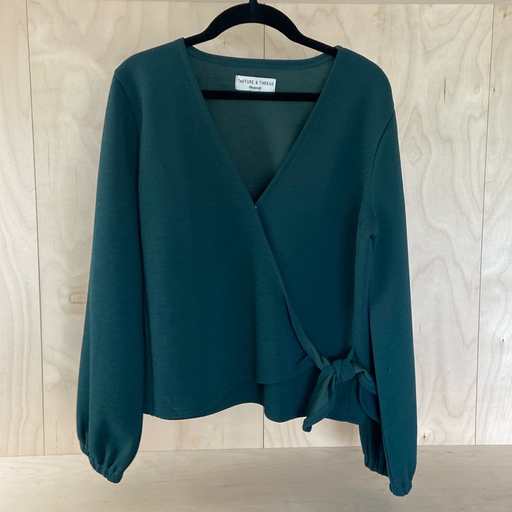 Madewell dark green blouse, size S